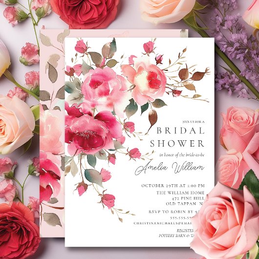 Blush Blossom Bridal Dusche Einladung