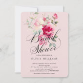 Blush Blossom Bridal Dusche Einladung (Vorderseite)