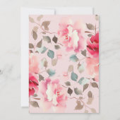 Blush Blossom Bridal Dusche Einladungen (Rückseite)