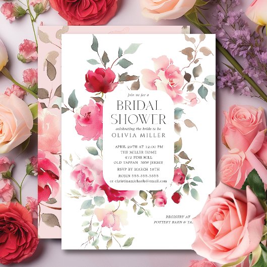 Blush Blossom Bridal Dusche Einladungen