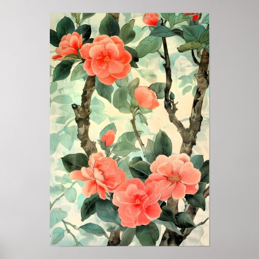 Blush Blossom Camelia Park/Garten: Poster (Vorne)