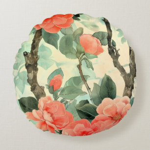 Blush Blossom Camelia Park/Garten: Rundes Kissen