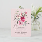 Blush Blossom Kinderdusche Einladung (Stehend Vorderseite)