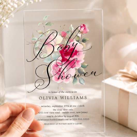 Blush Blossom Kinderdusche Einladung