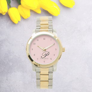 Blush Blossom Script Elegance Watch Armbanduhr
