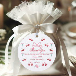 Blush Blossom Sweet Cherry Baby Dusche Geschenkanhänger