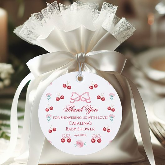 Blush Blossom Sweet Cherry Baby Dusche Geschenkanhänger