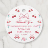 Blush Blossom Sweet Cherry Baby Dusche Geschenkanhänger (Vorderseite)