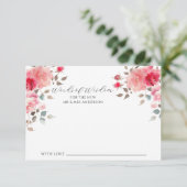 Blush Blossoms Brautwörter der Weisheitskarte Einladung (Stehend Vorderseite)