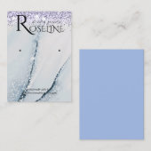 Blush Blue Aquarell Glitzer Logo-Vorführung Visitenkarte (Vorne/Hinten)