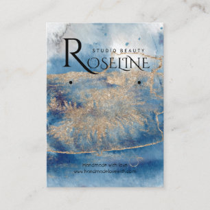 Blush Blue Aquarell Gold Logo-Verleihung Visitenkarte