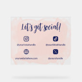 Blush & Blue Aquarellfarbe Sozial machen Acrylschild (Vorderseite)