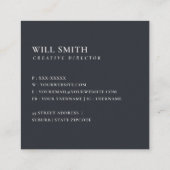 BLUSH BLUE BLUE FLORAL ALPHABETS NAME LETTER W QUADRATISCHE VISITENKARTE (Rückseite)