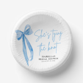 Blush Blue Bow Sie bindet das Brautparty des Knote Pappteller