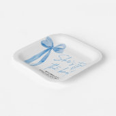 Blush Blue Bow Sie bindet das Brautparty des Knote Pappteller (Gewinkelt)