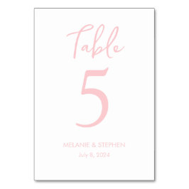 Blush + Blue Color Block Wedding Tischnummern