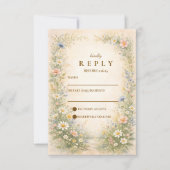 Blush Blue Countryside Wedding RSVP Karte (Vorderseite)