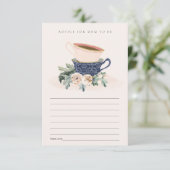 Blush Blue Cup Blumenempfehlung für Mama Baby Dusc Begleitkarte (Stehend Vorderseite)