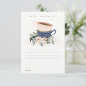 Blush Blue Cup Blumenempfehlung für Mama Baby Dusc Begleitkarte (Stehend Vorderseite)