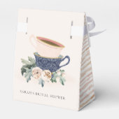 Blush Blue Cups Blumenkohl Brautparty Tee Party Geschenkschachtel (Rückseite)