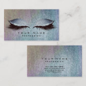 Blush Blue Denim Paint Lashes Makeup Eyes Glitzer Visitenkarte (Vorne/Hinten)