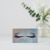 Blush Blue Denim Paint Lashes Makeup Eyes Glitzer Visitenkarte (Stehend Vorderseite)