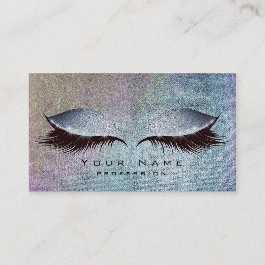 Blush Blue Denim Paint Lashes Makeup Eyes Glitzer Visitenkarte (Vorderseite)