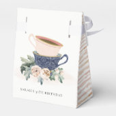 Blush Blue Flora Gestapelte Teebecher jedes Alter  Geschenkschachtel (Rückseite)