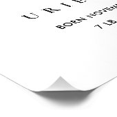 BLUSH BLUE FLORAL ALPHABET NAME U BABY GEBURTSTATT FOTODRUCK (Ecke)