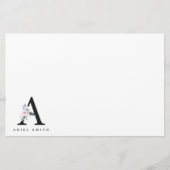 BLUSH BLUE FLORAL ALPHABETS NAME LETTER A BRIEFPAPIER (Vorderseite)