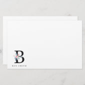 BLUSH BLUE FLORAL ALPHABETS NAME LETTER B BRIEFPAPIER (Vorne/Hinten)