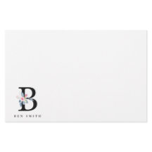 BLUSH BLUE FLORAL ALPHABETS NAME LETTER B