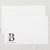 BLUSH BLUE FLORAL ALPHABETS NAME LETTER B BRIEFPAPIER (Vorne/Hinten)