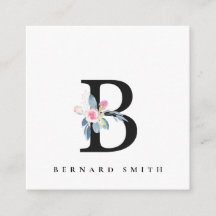 BLUSH BLUE FLORAL ALPHABETS NAME LETTER B