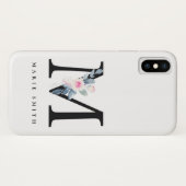 BLUSH BLUE FLORAL ALPHABETS NAME LETTER Case-Mate iPhone HÜLLE (Rückseite (Horizontal))
