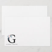 BLUSH BLUE FLORAL ALPHABETS NAME LETTER G BRIEFPAPIER (Vorne/Hinten)