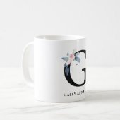 BLUSH BLUE FLORAL ALPHABETS NAME LETTER G KAFFEETASSE (Vorderseite Links)