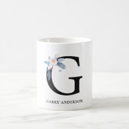 BLUSH BLUE FLORAL ALPHABETS NAME LETTER G KAFFEETASSE