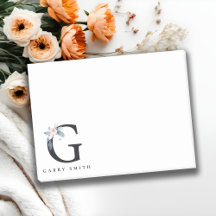 BLUSH BLUE FLORAL ALPHABETS NAME LETTER G