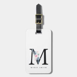 BLUSH BLUE FLORAL ALPHABETS NAME LETTER GEPÄCKANHÄNGER