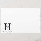 BLUSH BLUE FLORAL ALPHABETS NAME LETTER H BRIEFPAPIER (Vorderseite)