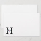 BLUSH BLUE FLORAL ALPHABETS NAME LETTER H BRIEFPAPIER (Vorne/Hinten)