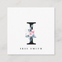 BLUSH BLUE FLORAL ALPHABETS NAME LETTER I