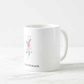 BLUSH BLUE FLORAL ALPHABETS NAME LETTER J KAFFEETASSE (VorderseiteRechts)