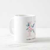 BLUSH BLUE FLORAL ALPHABETS NAME LETTER K KAFFEETASSE (Vorderseite Links)
