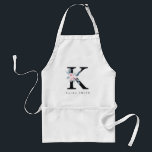 BLUSH BLUE FLORAL ALPHABETS NAME LETTER K SCHÜRZE<br><div class="desc">Wenn Sie weitere Anpassungen benötigen,  schreiben Sie mir bitte an yellowfebstudio@gmail.com.</div>