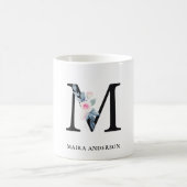 BLUSH BLUE FLORAL ALPHABETS NAME LETTER KAFFEETASSE (Mittel)