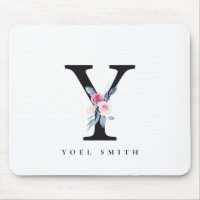BLUSH BLUE FLORAL ALPHABETS NAME LETTER