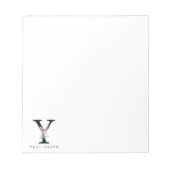 BLUSH BLUE FLORAL ALPHABETS NAME LETTER NOTIZBLOCK (Vorderseite)