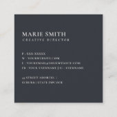 BLUSH BLUE FLORAL ALPHABETS NAME LETTER QUADRATISCHE VISITENKARTE (Rückseite)